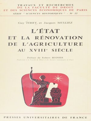 cover image of L'État et la rénovation de l'agriculture au XVIIIe siècle